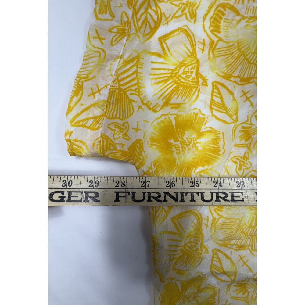 Anthropologie Lilka Nadiya kaftan dress Sz M bright yellow tropical floral print - Picture 10 of 11